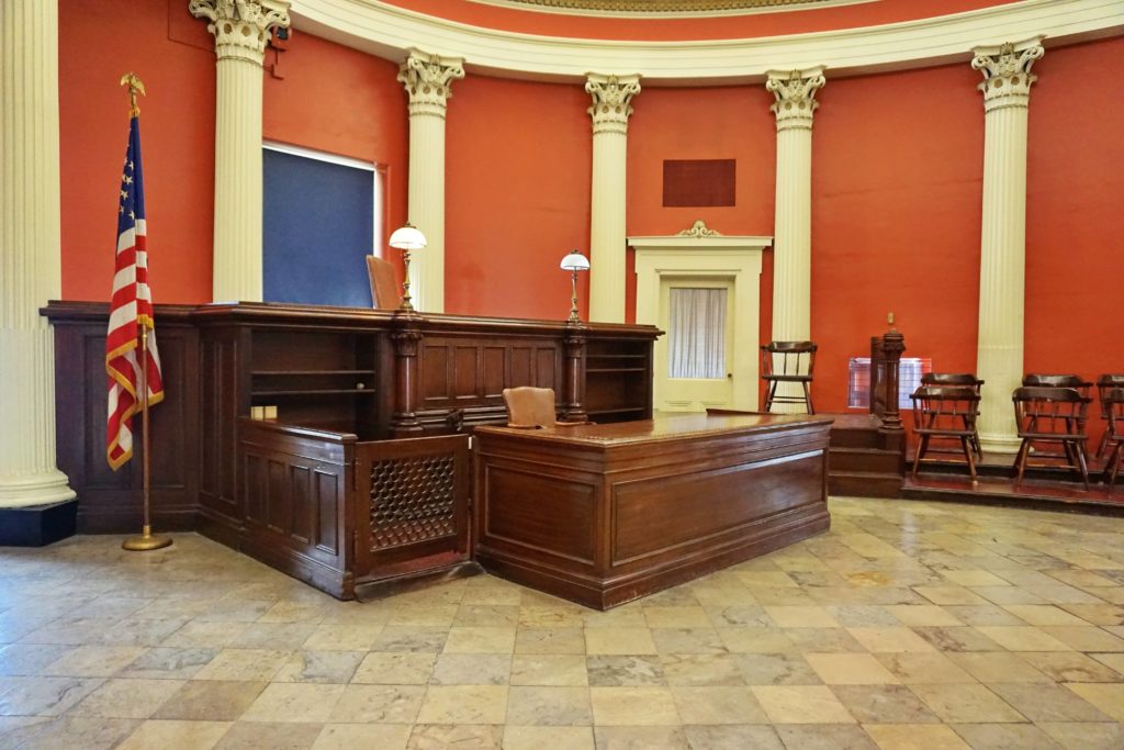 empty courtroom and what you'd face if you didn't have a lawyer